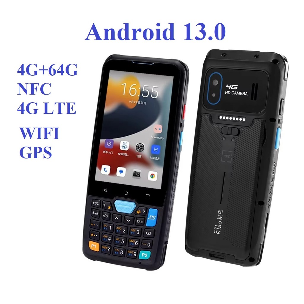Android 13.0 4G RAM+64G ROM PDA 2D Barcode Scanner Data Collector with ...