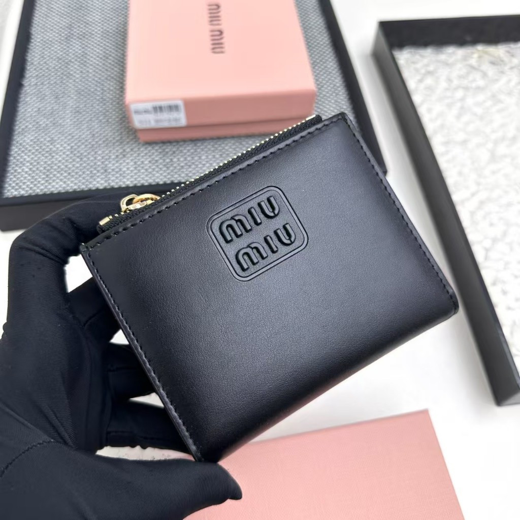 Real Shot New MIU Multifunctional Small Wallet 511 Sheepskin Card ...