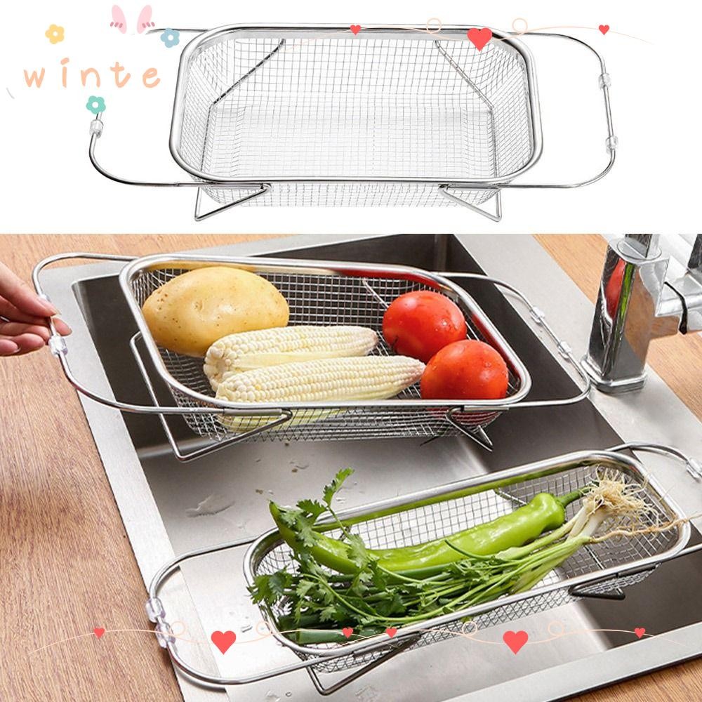 WINTE 1Pcs Drainer Basket, Stainless Steel Adjustable Length Sink ...