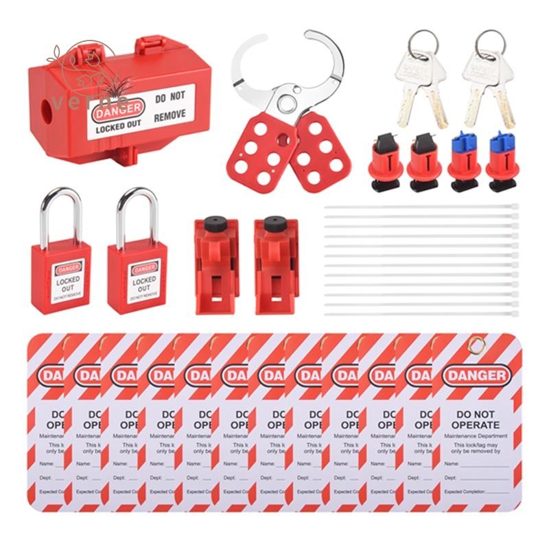 Electrical Circuit Breaker Lockout Tagout Set Kit Safty Padlock Set ...