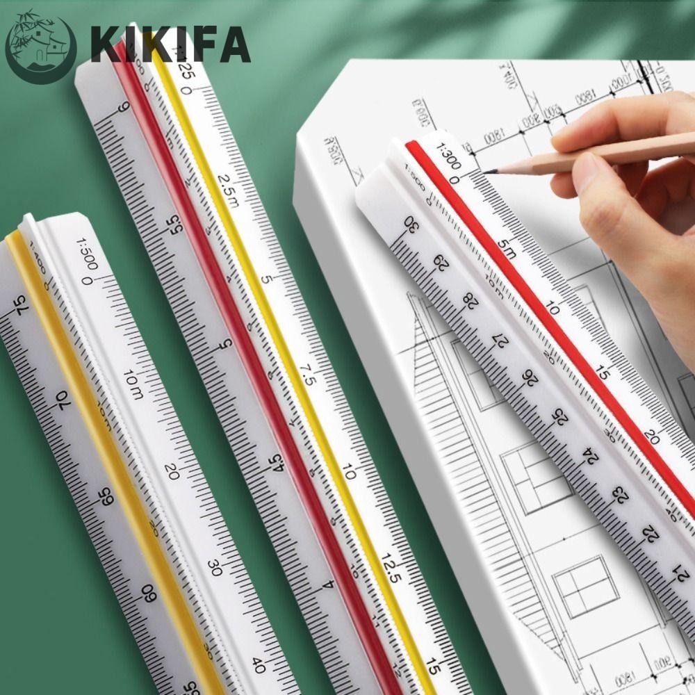 KIKIFA Drawing Ruler, Drawing Measuring Triangular Scale Ruler ...
