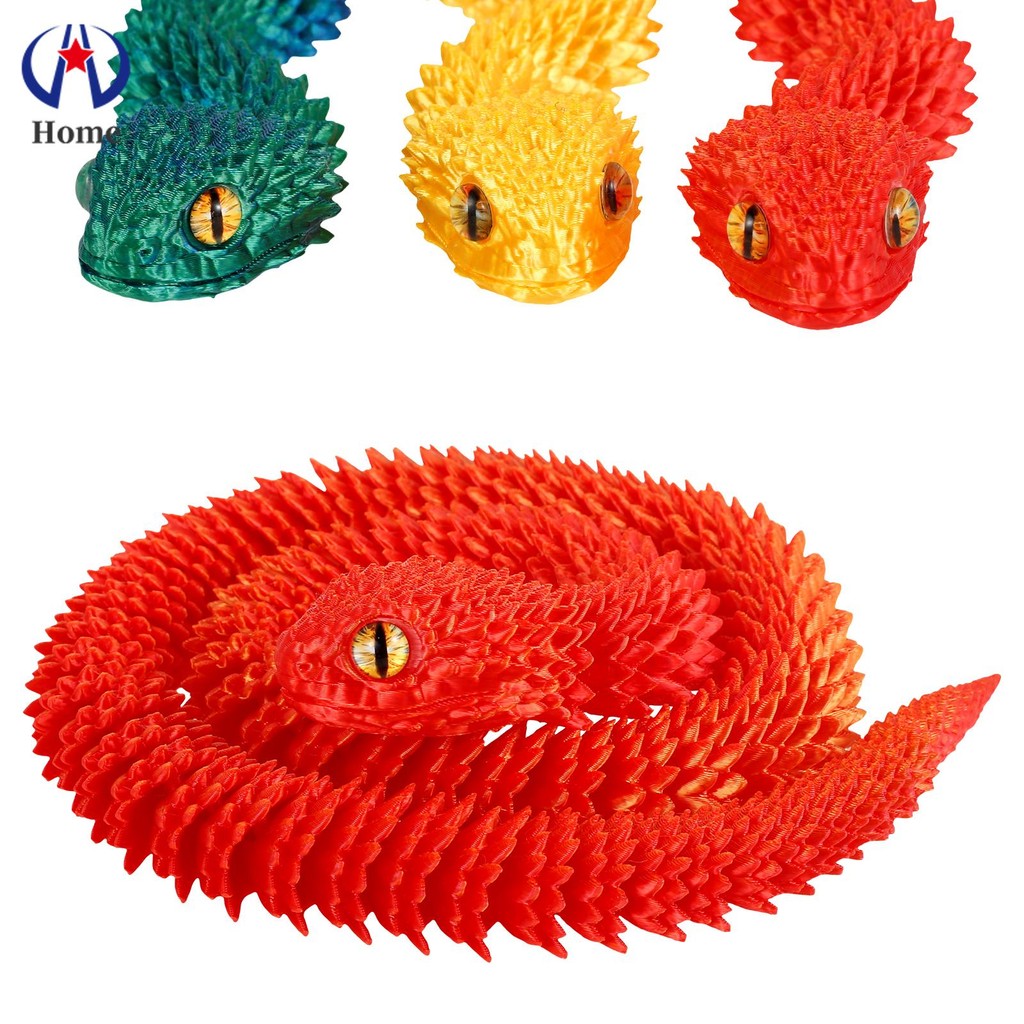 PLA Articulated Fake Snake Flexible 3D Printed Simulation Snake Movable ...