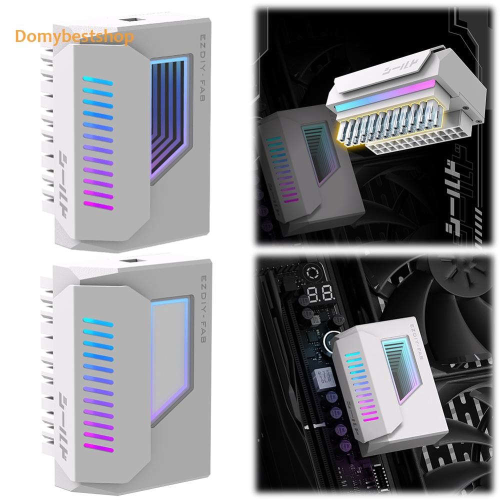 ATX 24-pin 180 Degree Power Connector Adapter with Infinity Mirror ARGB ...