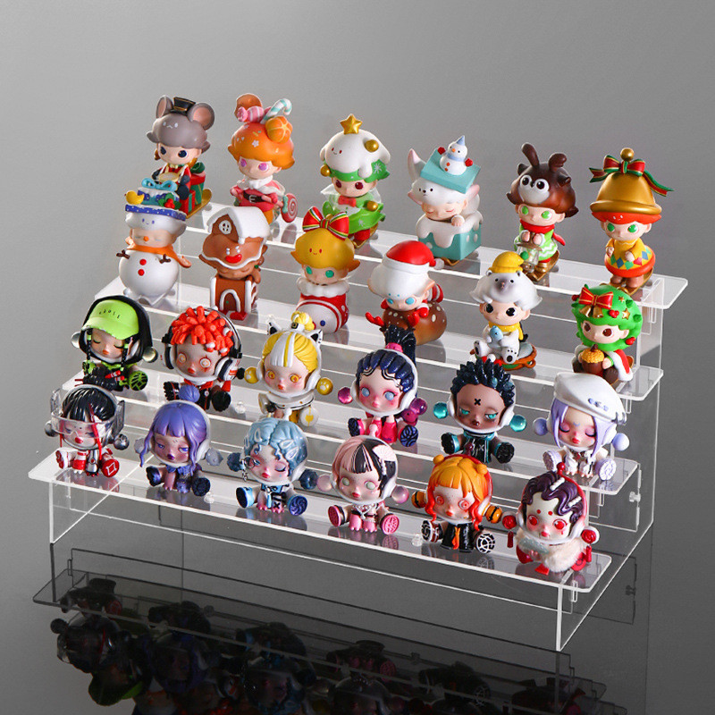 Acrylic Step Display Stand Blind Box Transparent Multi-layer Pop Mart ...