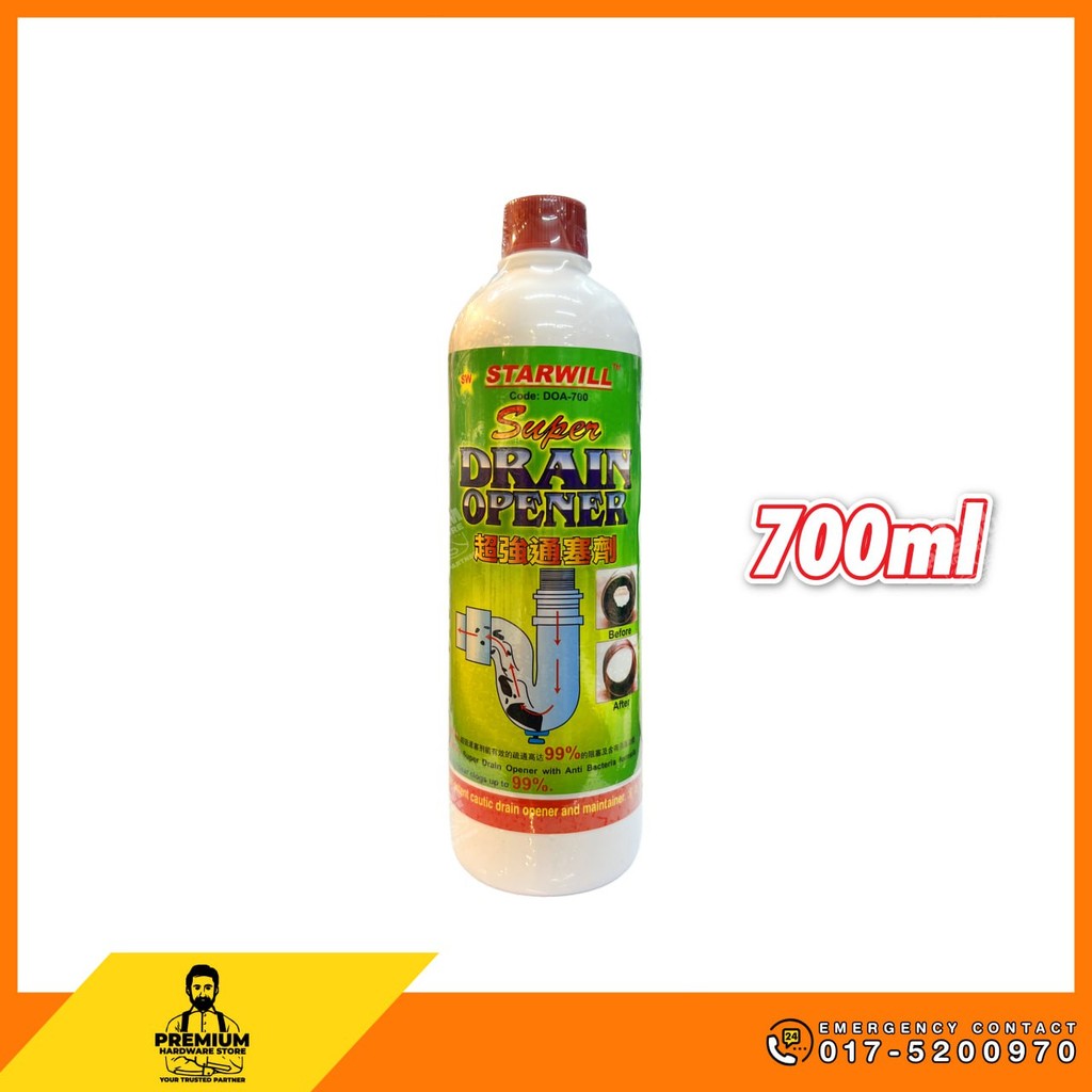 STARWILL Super Drain Opener 700ml – Heavy-Duty Sink & Pipe Clog Remover ...