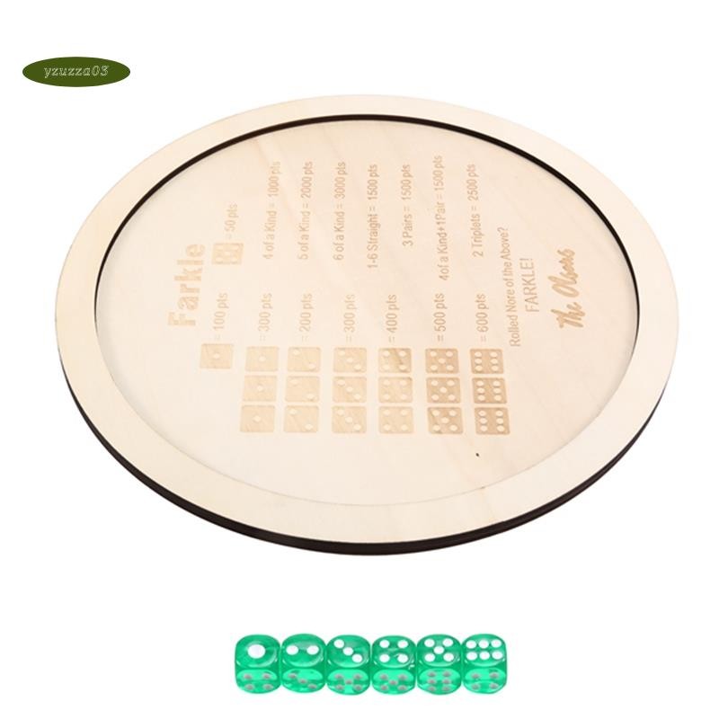 Vassoio Per Dadi Farkle In Legno Set Da Gioco Completo - 30 Cm, 6 Dadi Perla, Blocco Segnapunti E 4 Pennarelli, Borsa Inclusa, Regalo Per Famiglia