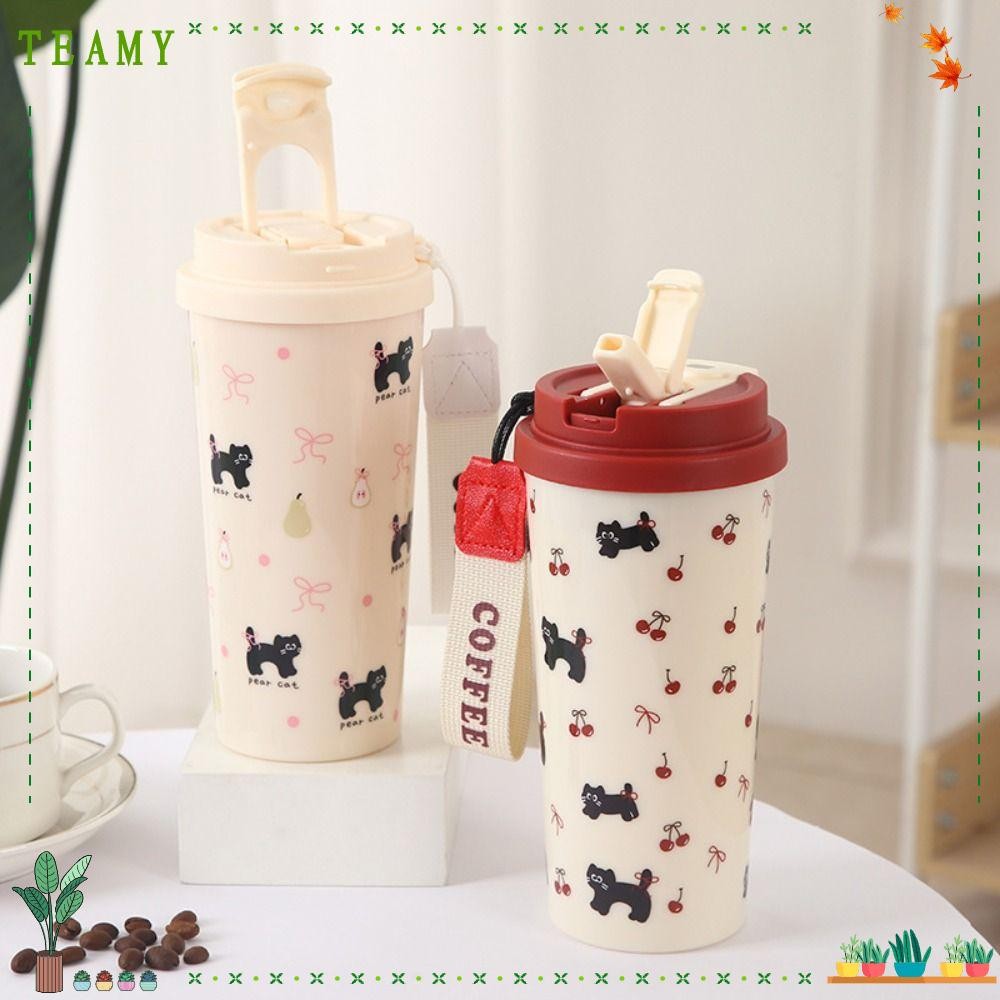 TEAMY Water Cup, Large Capacity 550ml Water Bottle, Cute Leak-proof ...