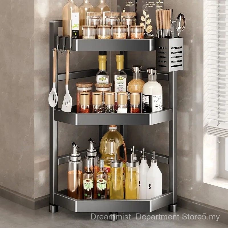 Gun Gray Seasoning Rack Triangle Rack Stove Countertop Corner Chopstick ...