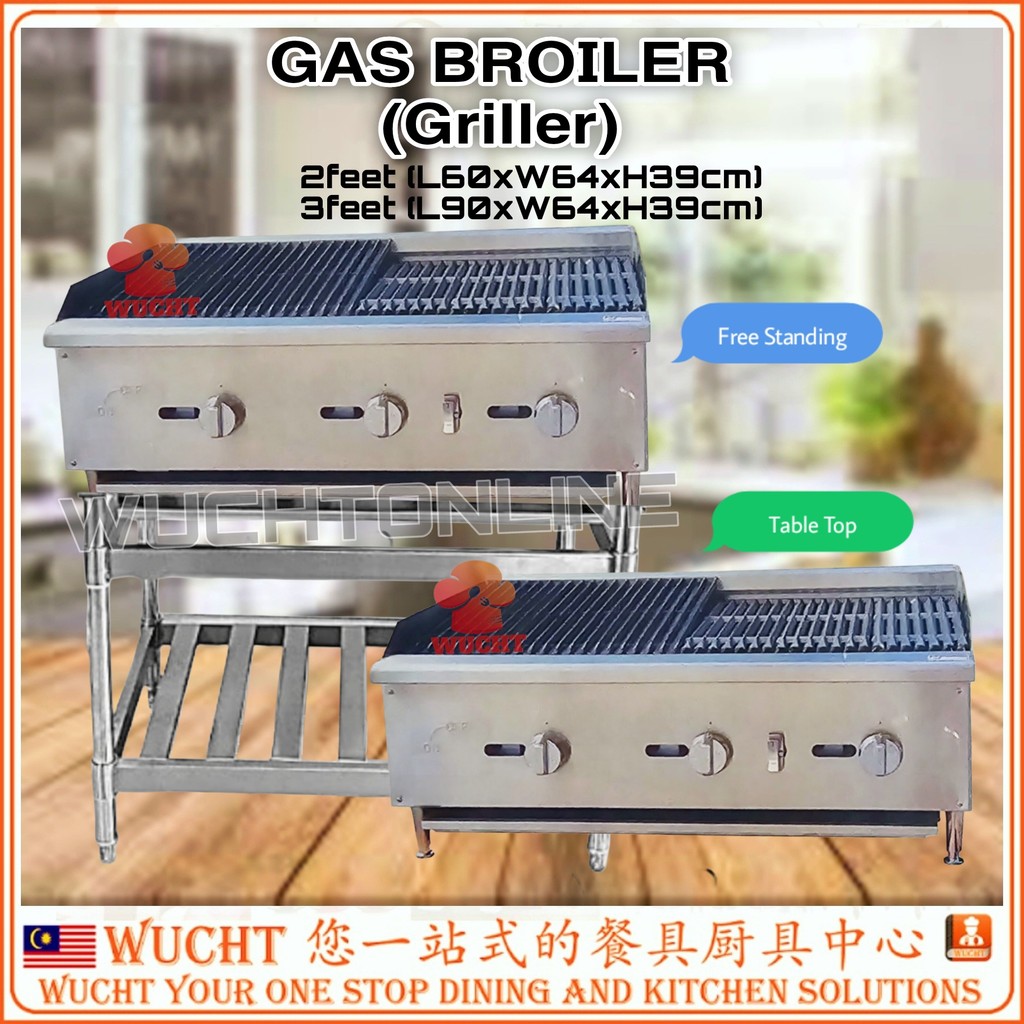 【WUCHT】2feet 3feet Commercial Gas Stove Gas Griller Broiler Table Top ...