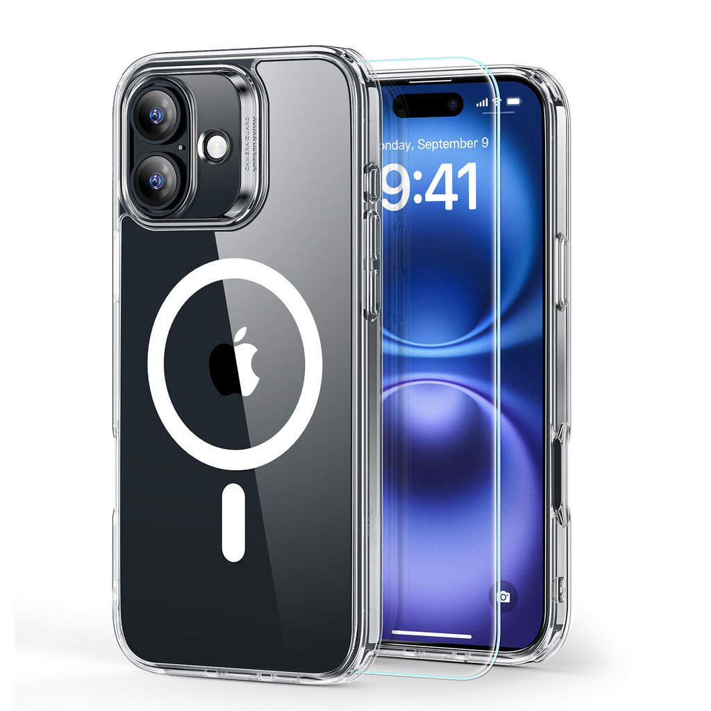 ESR IP 16 Classic Hybrid Case (Halolock) + Tempered Glass Set | Shopee ...