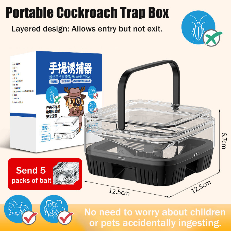 Portable Cockroach Trap Box Reuseable Cockroach Trap Non-Toxic ...