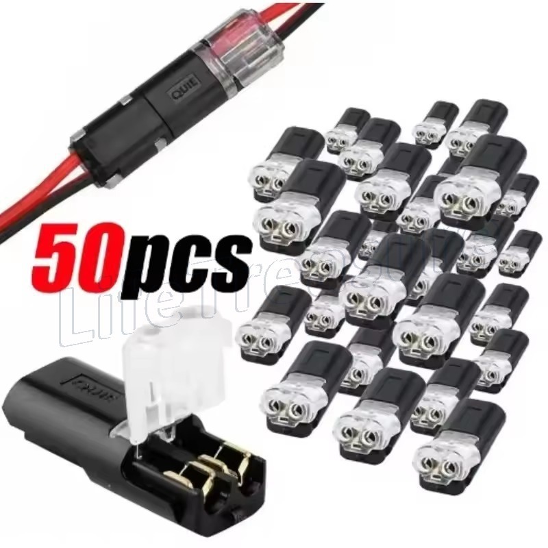 50-10Pcs 2 Pin Way Plug - Electrical Connector Strip Terminal ...