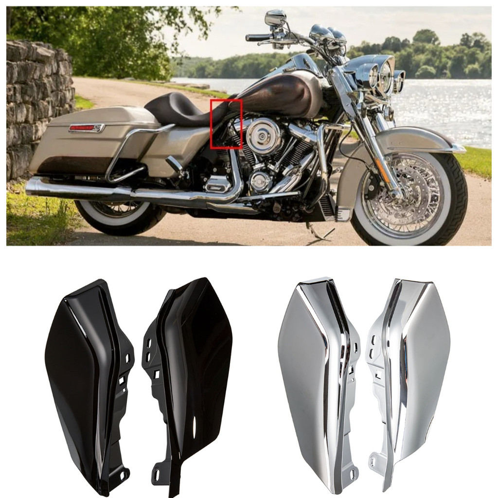 Motorcycle Black/Chrome Mid-Frame Air Deflector Under Seat Engine For ...
