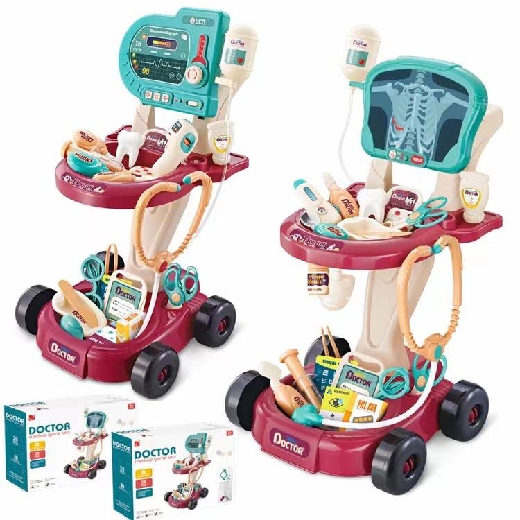 Pretend Play Doctor Trolley Toys Cosplay Simulation Nurse Medical Toys ...