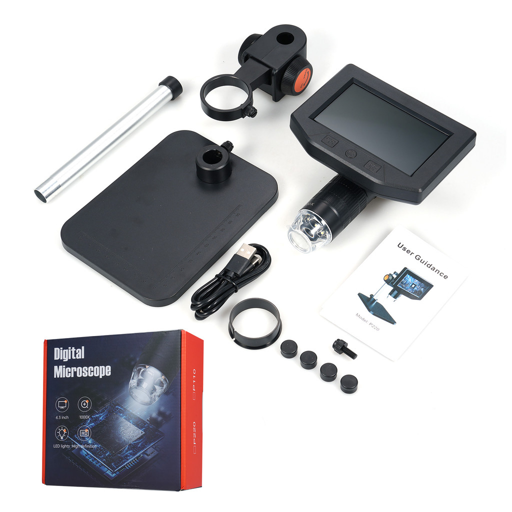 Ado)4.3 inch Digital Microscope Camera HD Inspection Camera 1080P 1X ...