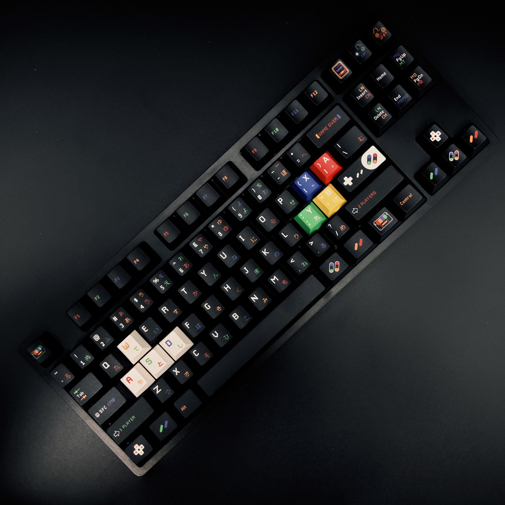 Black White Childhood Games Keycaps Cherry Profile PBT Dye Sublimation ...