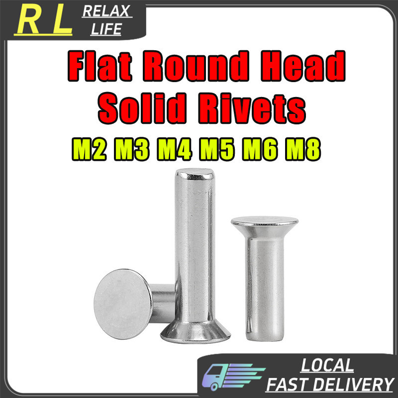 [RL] Solid Rivet Nut Countersunk Flat Head 304 Stainless Steel M2 M3 M4 ...