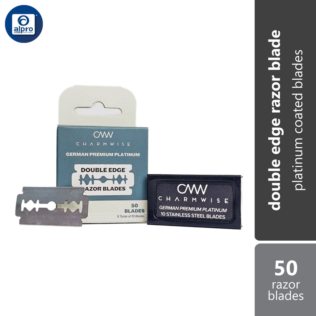 Charmwise Premium Platinum Double Edge Razor Blades 50s | Platinum ...