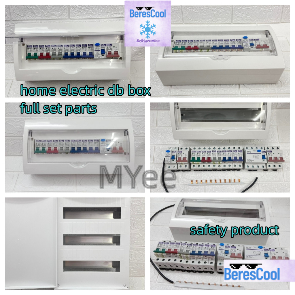 db box full set home electrical main consumer box / mcb / elcb / copper ...