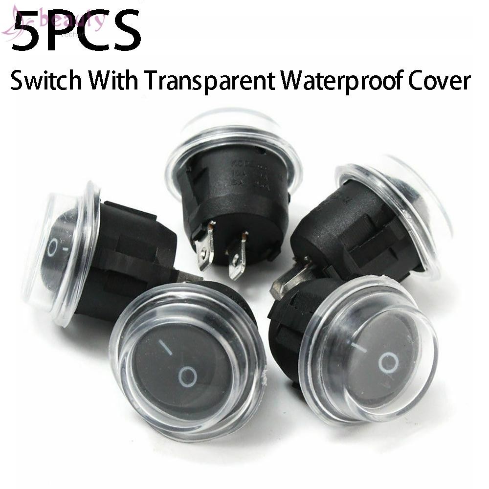 Toggle Switch Snap-in Waterproof Cover 5pcs/Set Black Boat Button Mini ...