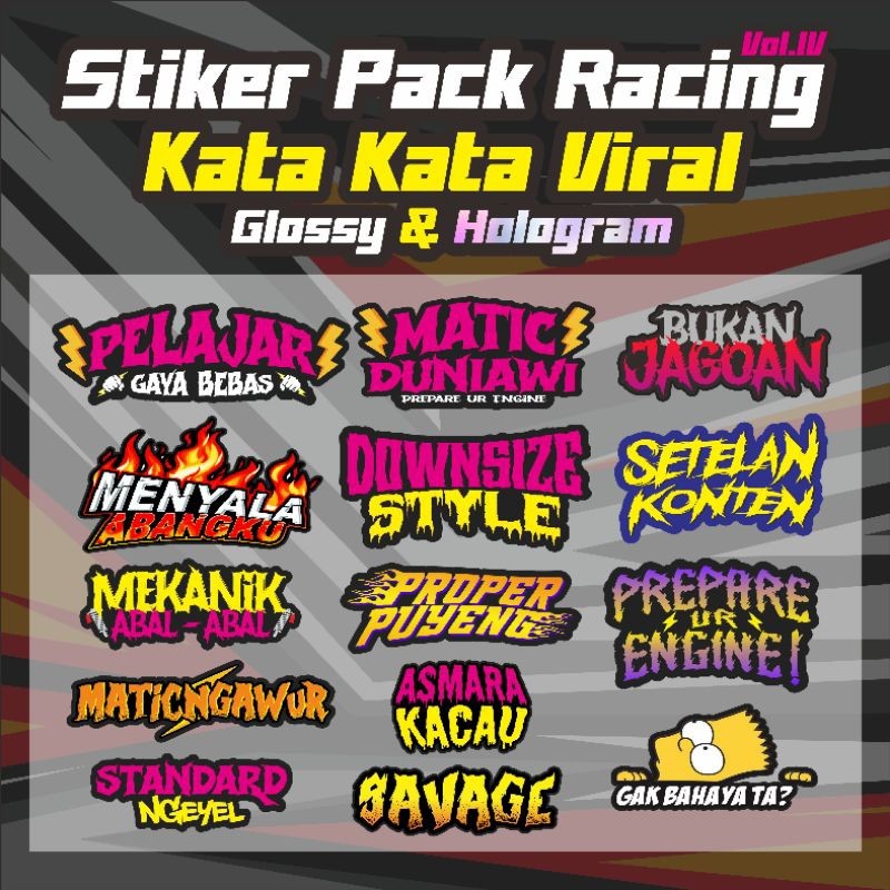 Racing Stickers with Viral Words for Helmets and Motorbikes | Shopee ...