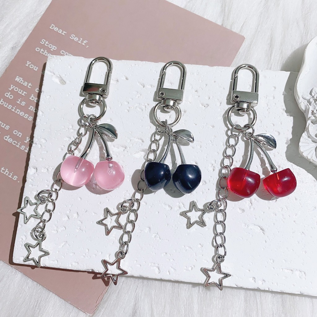 Stylish Cherry Shaped Keychain Charm Vibrant Cherry Bag Keychain Gift ...
