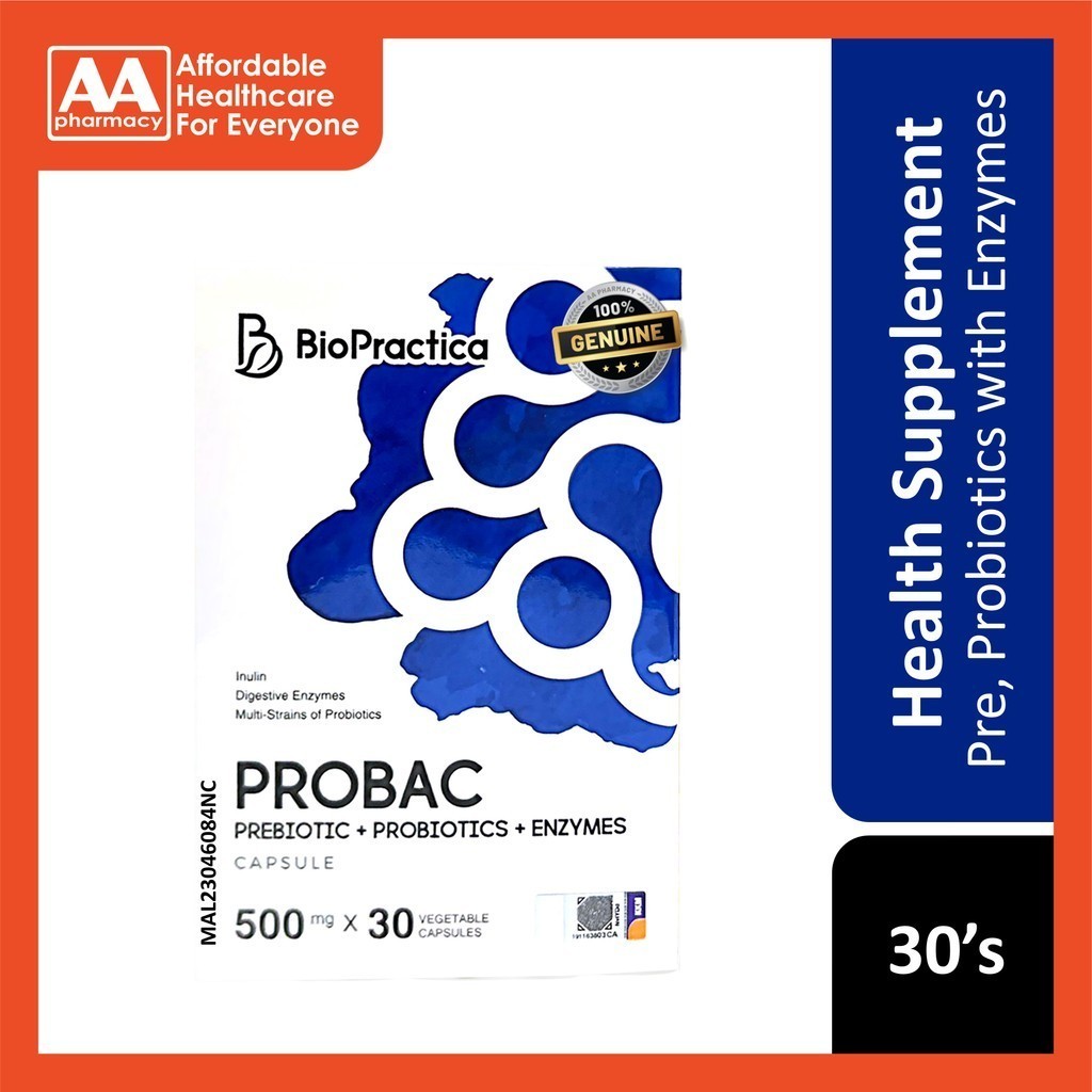BioPractica Probac Capsule 30's (Prebiotic, Probiotics and Digestive ...