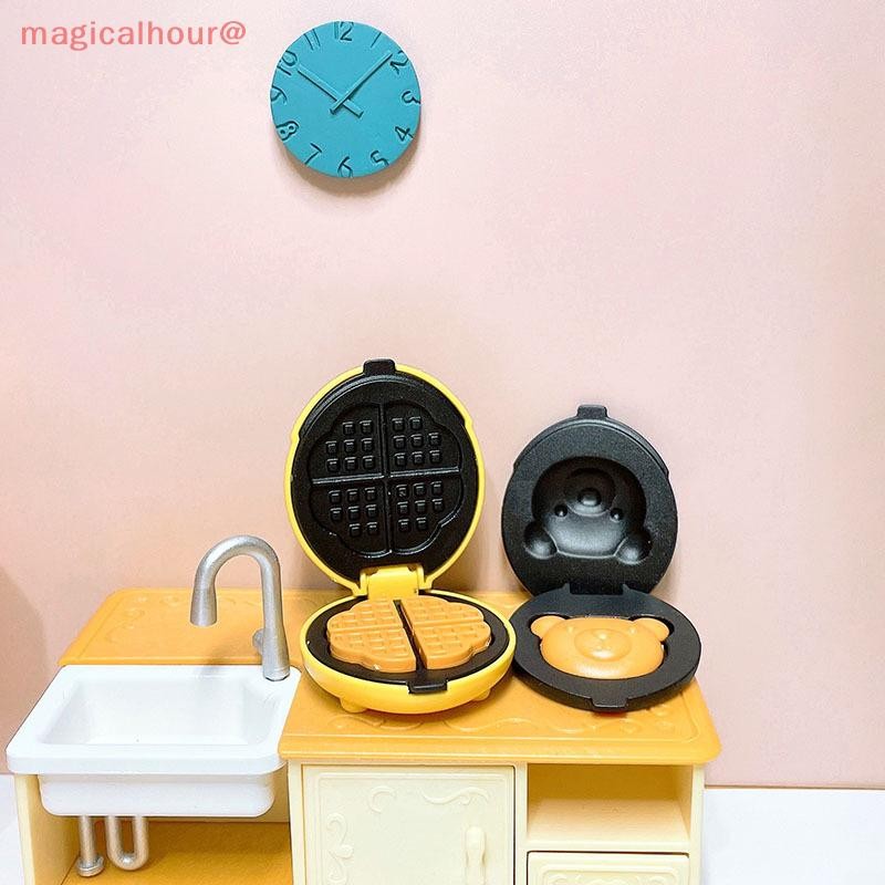 magicalhour 1:12 Mini Waffle Toaster Set Miniature Food Model Toys ...
