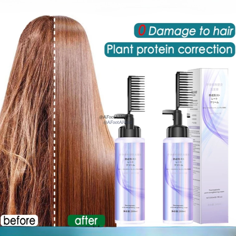 2PCS Set Korea Hair Straightener Cream Keratin Treatment Comb - Main Image