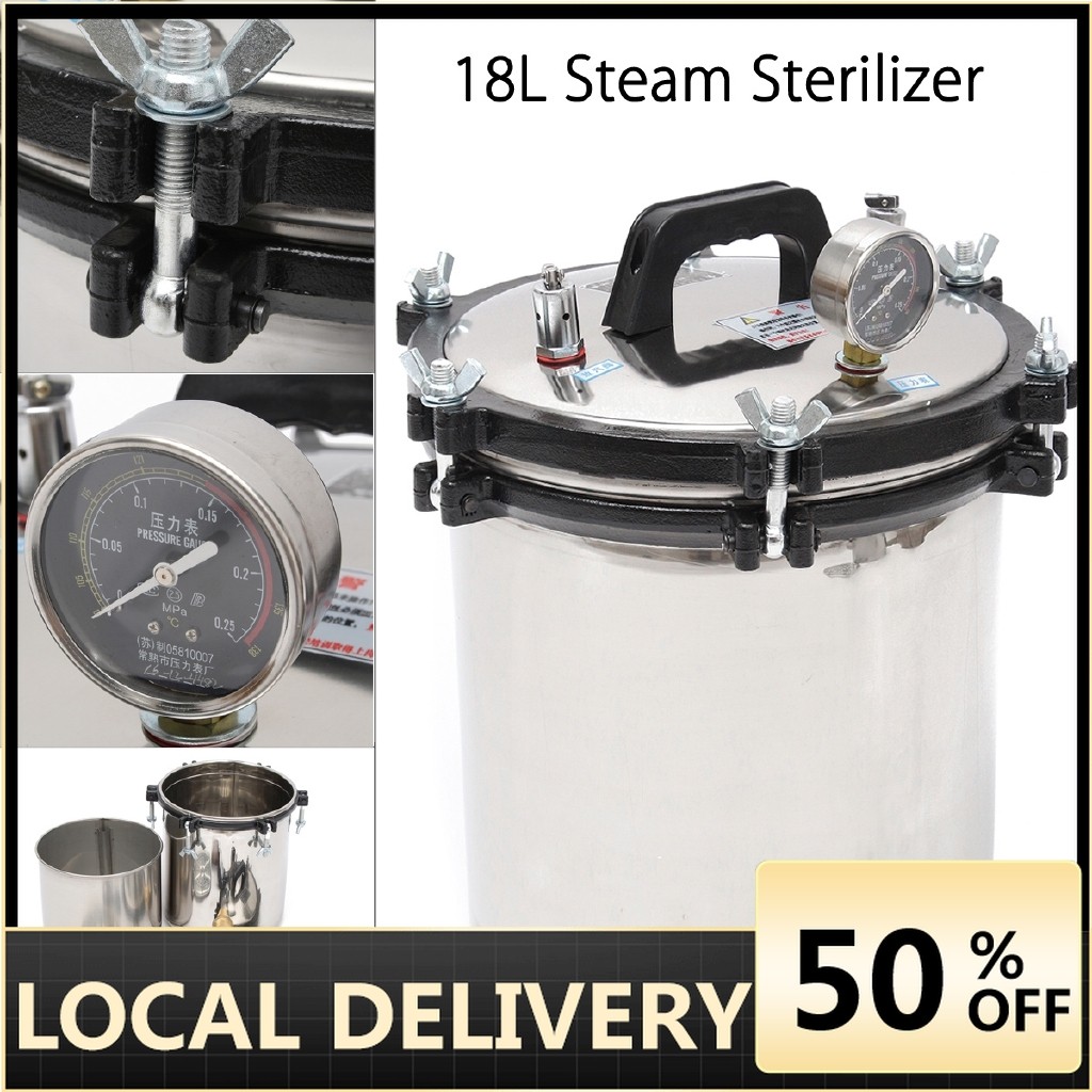 220V 18L Stainless Steam Autoclave Sterilizer Medical Steam Sterilizer ...
