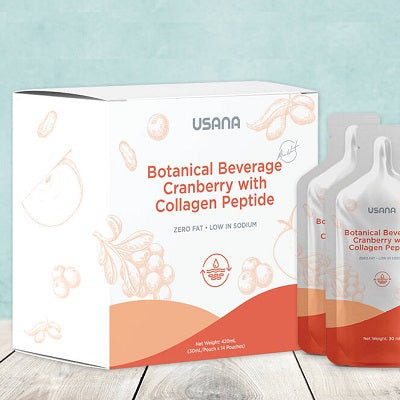 ORIGINAL USANA Botanical Cranberry Collagen Peptide 30ml*14 PKT EXP: 08 ...