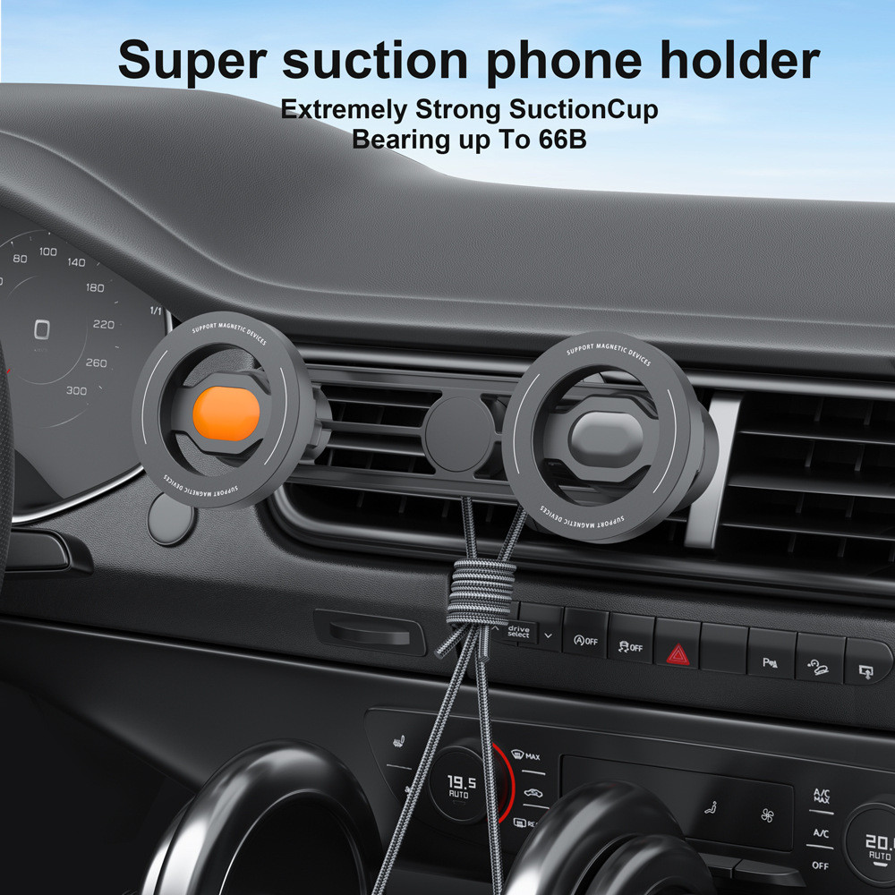 Universal Magsafe Car Vent Mount 17mm Ball Head - Dual Magnetic Phone ...