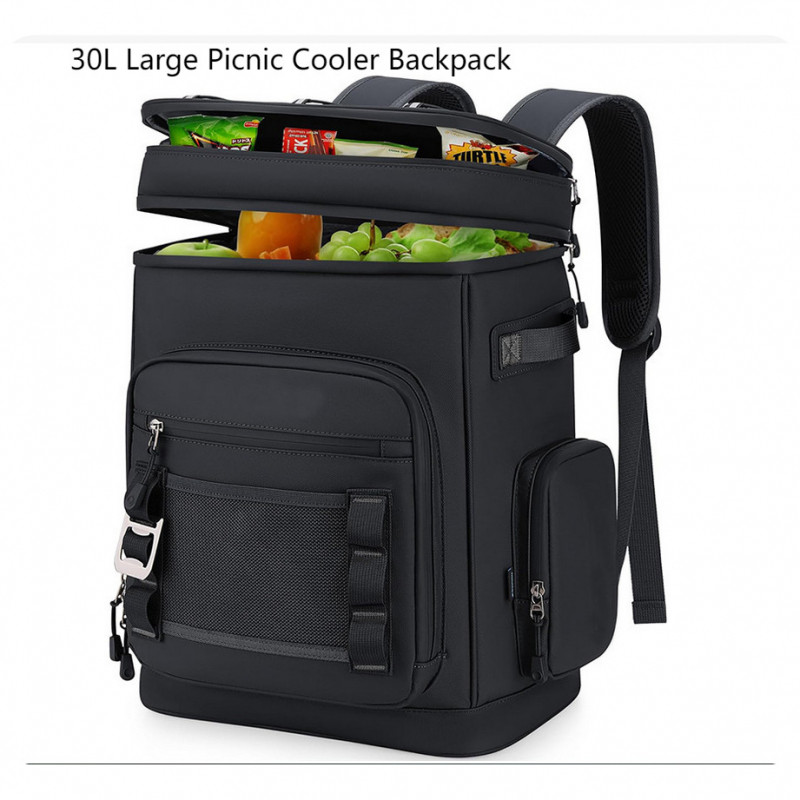 30L Large Foldable Cooler Bag Camping Cooler Backpack Picnic Ice Box ...