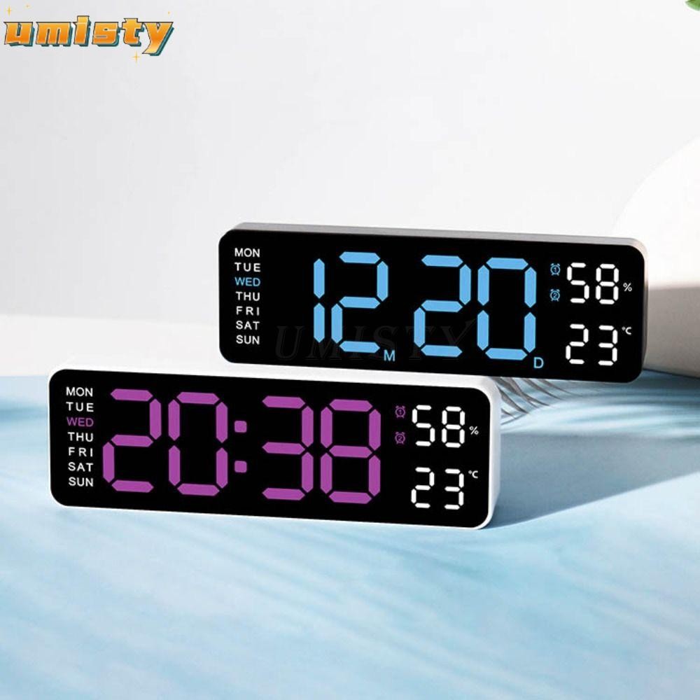 UMISTY Electronic Wall Clock, Date Wall-mounted Digital LED Clocks ...