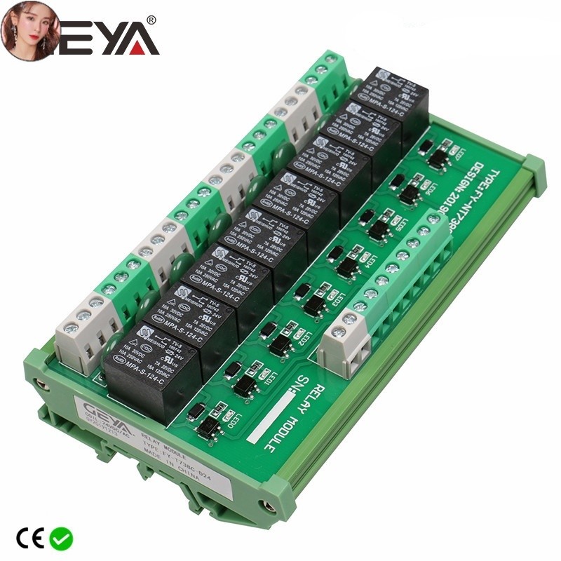 EEM 8 Channel Interface Relay Module 5VDC 12VACDC 24VACDC DIN Rail ...