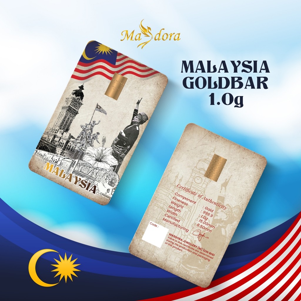 MASDORA 999.9 Gold Bar 1.00GM Patriotic Collection Series ~ Malaysia ...