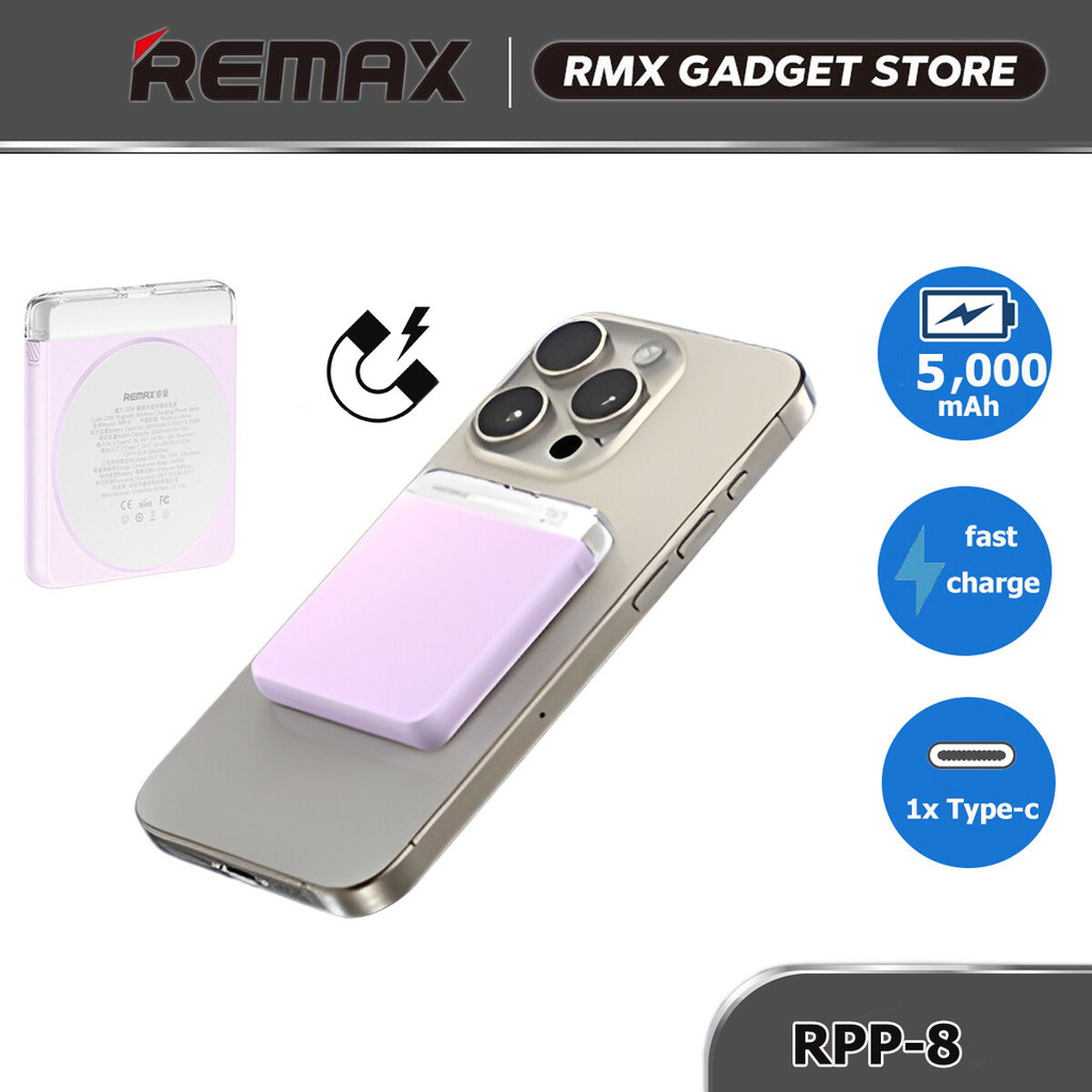 Remax 5000mAh Power Bank Wireless 20W Fast Charging for Phone RPP-8 ...