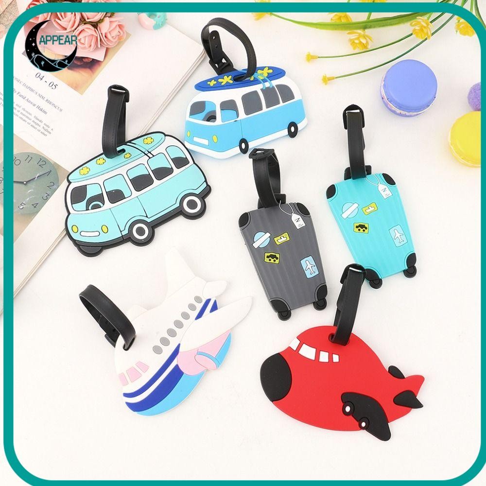 APPEAR 2Pcs Cartoon Luggage Tag, PVC Aircraft shape Baggage Handbag ...