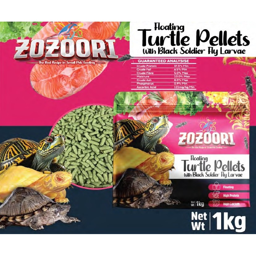 Zozoori Floating Turtle Food Turtle Pellet With Black Soldier Fly 