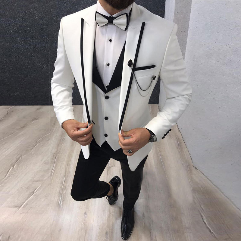 [Premium Suit] Large Size Business Casual Suit Three-Piece Suit Groom ...