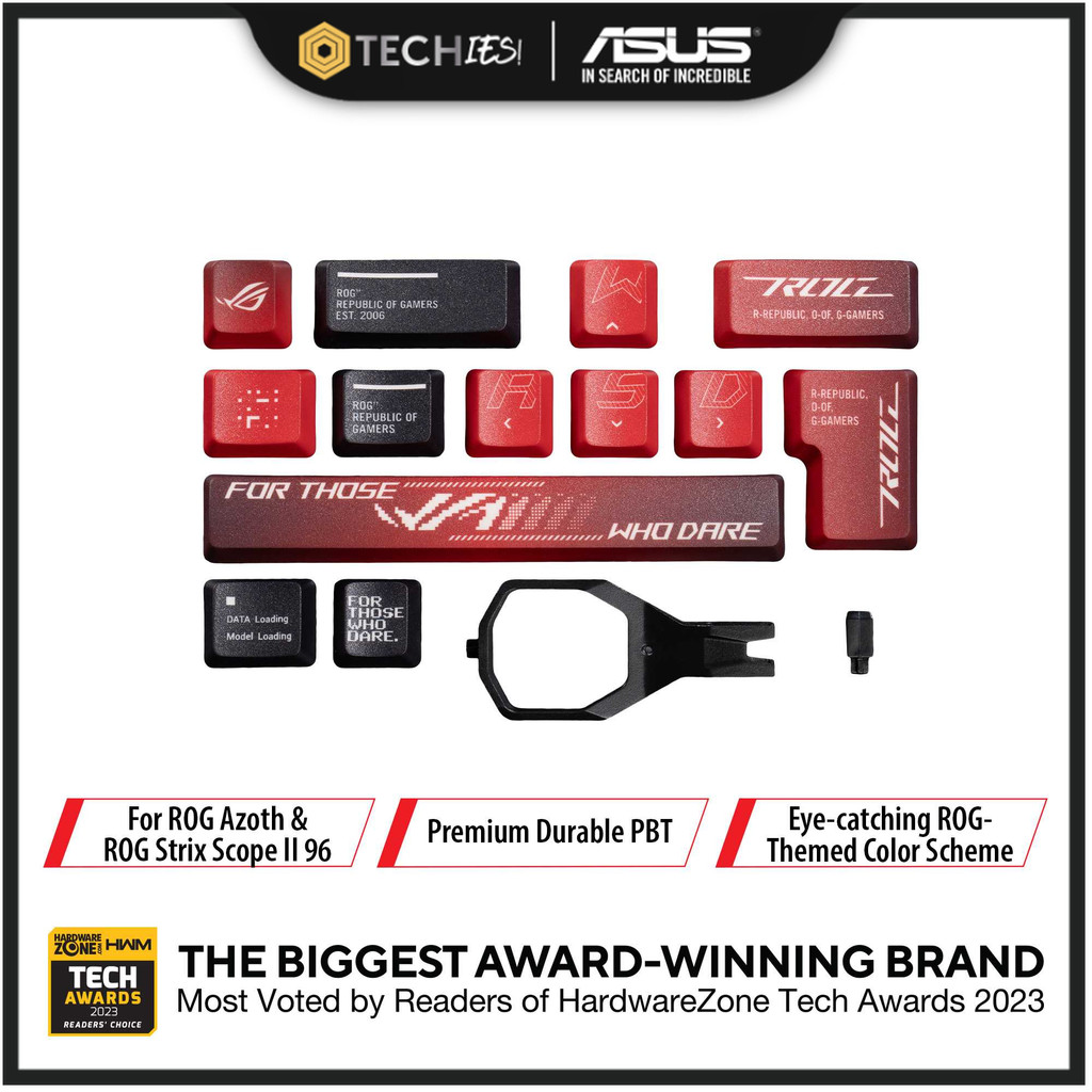 ASUS ROG Dye-Sub PBT Keycaps for ROG NX Switches, Cross-Shaped Axis ...