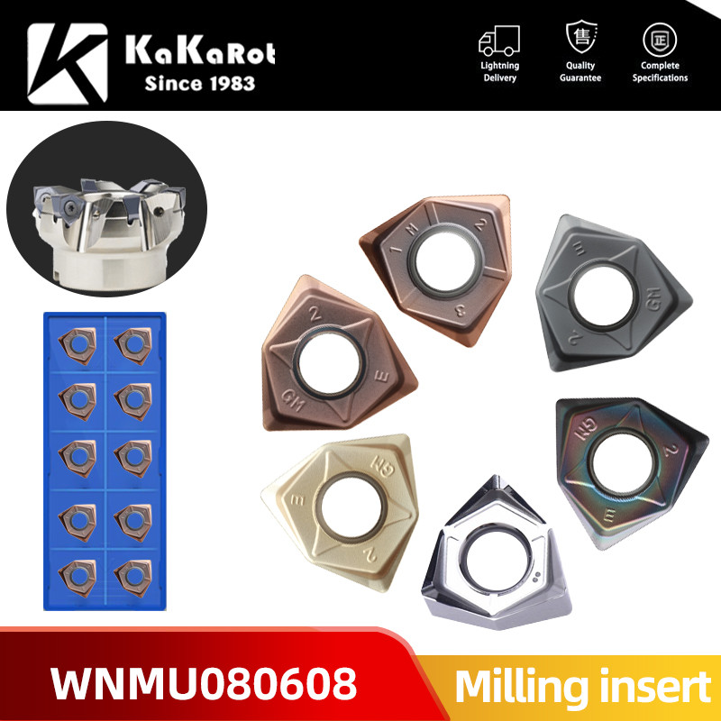 KaKarot WNMU080608 Double-Sided 90 Degree Fast Feed Milling Cutter ...