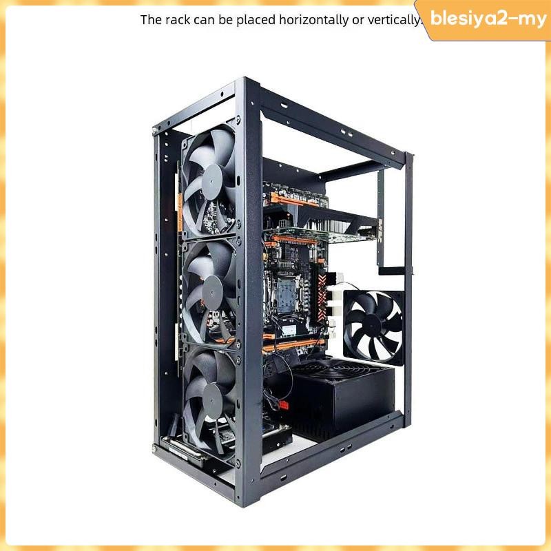 [BlesiyaedMY] Open Chassis Case Rack Sturdy Steel Professional Black ...