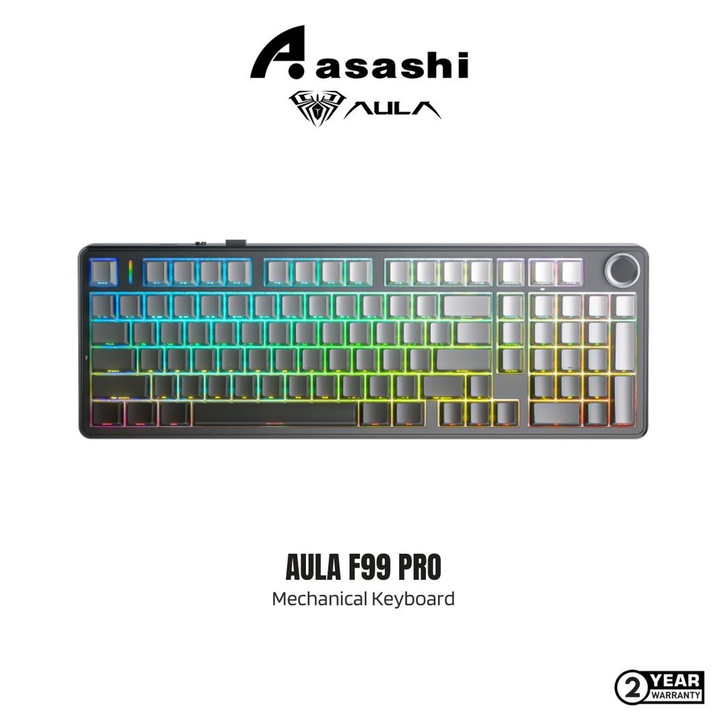 Aula F99 PRO 3-in-1 Gasket Mechanical Keyboard (99 Keys, RGB,Type-C ...