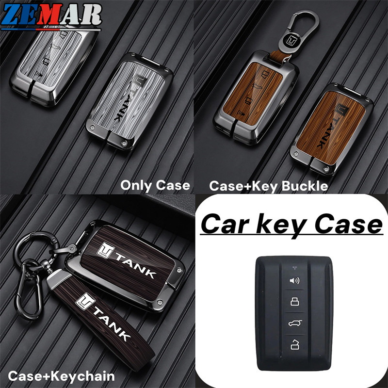 Tank GWM Tank 300 HEV Wood Texture Car Key Shell Key Case Zinc Alloy ...