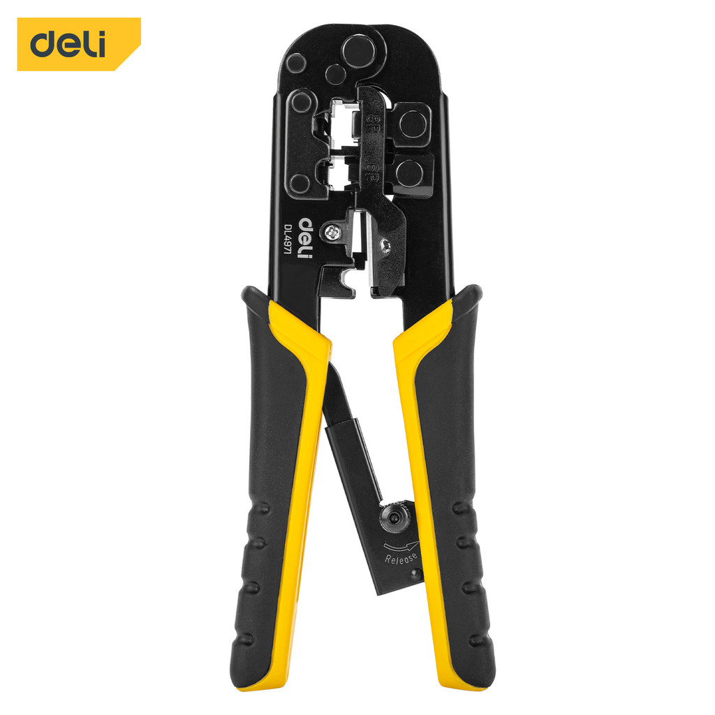 Deli EDL4971 Network Clamp 4/6/8P Ratchet (Yellow) | Shopee Malaysia