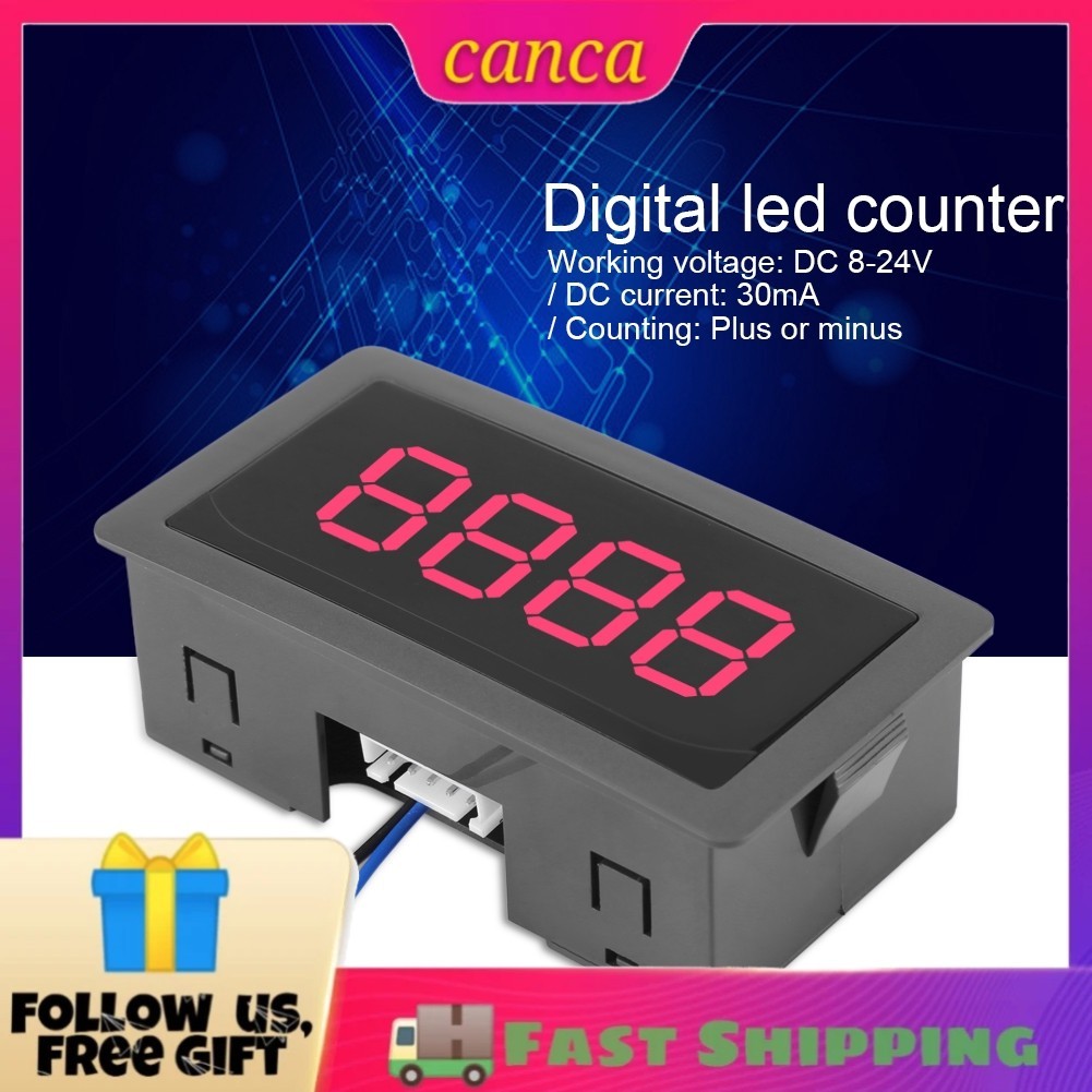 Digital 0-9999 DC Display with LED Counter Cable Plus/Minus Up/Down 4 ...