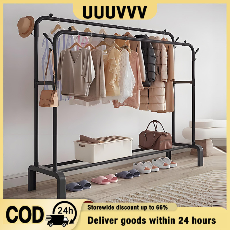 Garment Rack Steel Clothes Pole Rack Clothing Display Hanger Organizer ...