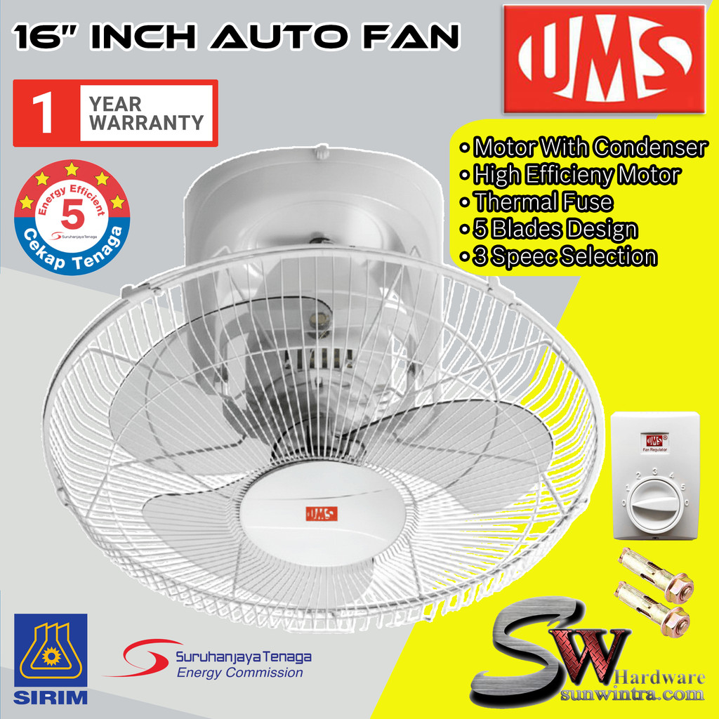 UMS 16 Inch (SIRIM) Ceiling Auto Fan 16