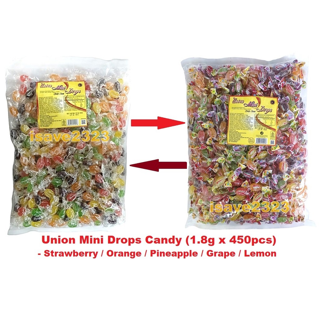 [HALAL] Union Mini Drops Candy (1.8g x 450pcs) - Assorted Flavours ...